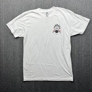 American Apparel Diving Swallow Tattoo T-Shirt Mens M White Graphic Oakland CA